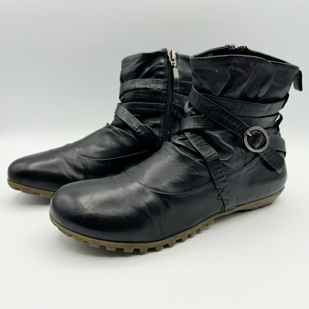 EUC Romika Fiona Leather Boots Black Zipper Ankle Booties EUR 38 US 8 Winter - Picture 3 of 14